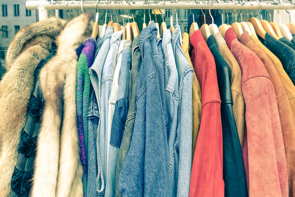 Vintage jackets hanging up